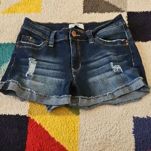 Wanna Betta Butt Denim Blue Women's Distressed Shorts Size 5/27